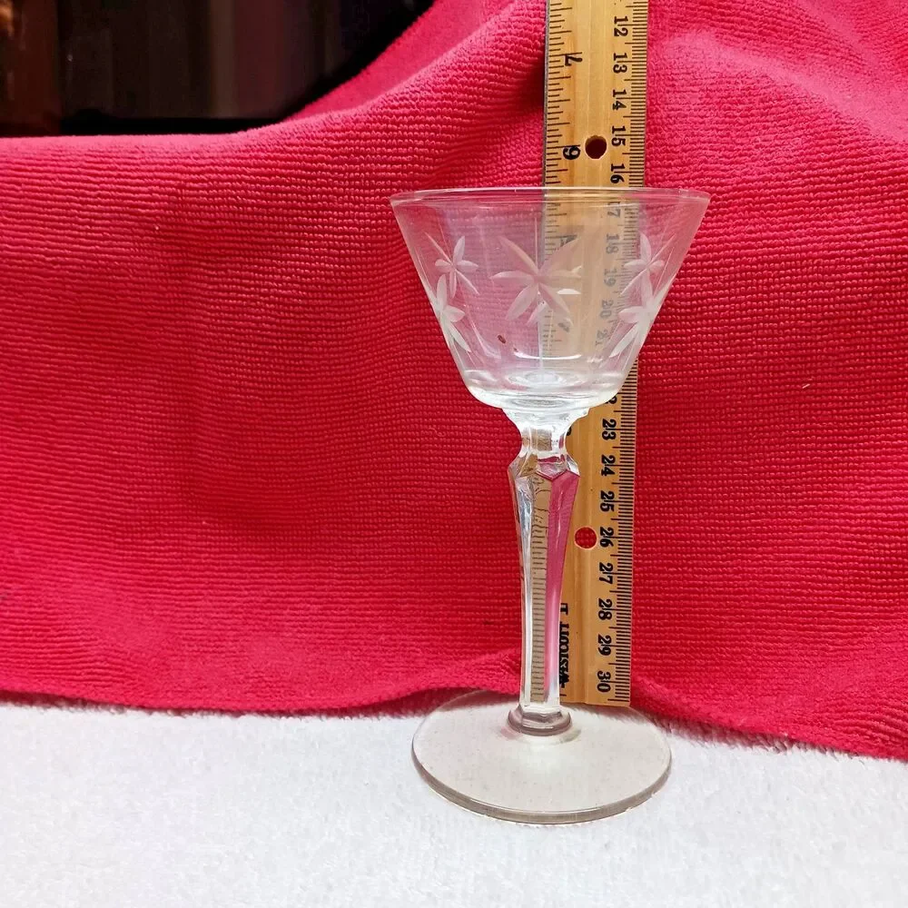 Stemmed Cocktail Glass  { Candlelight by Libbey } Vintage 1930 {star Cut }